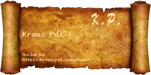 Krasz Pál névjegykártya
